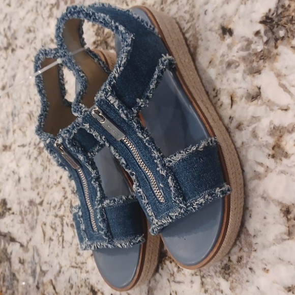 New Michael Michael Kors Berkley Espadrille Wedge Frayed Sandal  Women's 10 - Picture 8 of 16